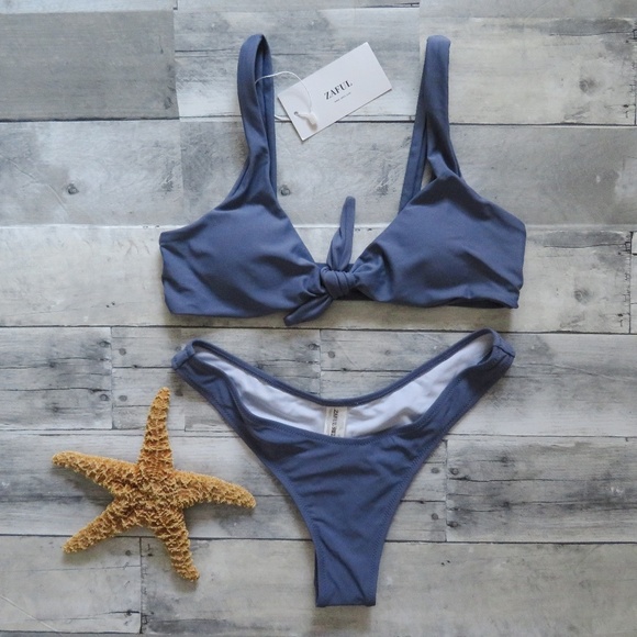 dusty blue swimsuit